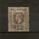 MAURITIUS 1917 1R BLACK/BLUE GREEN (OLIVE BACK) SG 201 WATERMARK MULTIPLE CROWN CA FINE USED Cat £25 - Mauritius (...-1967)