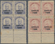 22299 Brasilien: 1930/1932, Zeppelin Airmail Stamps, Group Of Three Block Of Four: RHM Nos. Z-2, Z-12, Z-1 - Autres & Non Classés