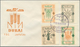 22512 Dubai: 1963/1966 (ca.), Accumulation With 76 FIRST DAY COVERS Incl. Many Complete Sets, Imperforate - Dubai
