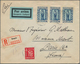 26324 Finnland: 1935/1939, Group Of 8 Registered Covers Sent From Kuopio To Paris, Predominantly Franked W - Lettres & Documents