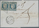 26371 Frankreich: 1849/1852, CERES, Group Of Twelve Entires Bearing Frankings 20c. Black And 25c. Blue, Sh - Oblitérés