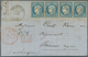 Delcampe - 26398 Frankreich: 1865/1872, Lot Of Eight Lettersheets With Napoloen And Ceres Frankings To Brazil/Argenti - Oblitérés