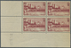 26437 Frankreich: 1938, Freimarke 3 Fr. 'Avignon' Bestand Mit 38 Viererblocks Aus Der Linken Unteren Bogen - Oblitérés
