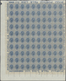 26968 Italien: 1895, 25c. Blue, Complete (folded) Pane Of 100 Stamps With Marginal Inscriptions, Unmounted - Marcophilie