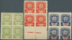 27129 Karpaten-Ukraine: 1945, Group Of Ten Blocks Of Four (=40 Stamps), Unnmounted Mint (some With Natural - Oekraïne