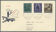 27209 Liechtenstein: 1936/1958, Lot Von Zehn Briefen/Karten, Dabei MiNr. 149/50 Auf Zeppelin-FDC, Bl. 2 Au - Lettres & Documents