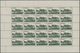 27361 Monaco: 1939, Louis II. Stadium 10fr. Dark Green Complete Sheet Of 25 With Margins And Printing Date - Neufs