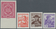 27587 Österreich: 1916/1934, Lot Von Vier Probedrucken: MiNr. 196 PU (60 H. Magenta, Abweichende Zeichnung - Neufs