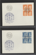 Delcampe - 28116 Schweiz: 1960, Freimarken In Viererblocks, Komplett Auf Ersttagsbriefen. In Dieser Form Selten! (SBK - Neufs