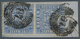 17019A Baden - Marken Und Briefe: 1860, Paar 3 Kr. Ultramarin Auf Briefstück, Dabei Untere Marke Mit Michel - Andere & Zonder Classificatie