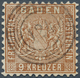 17024 Baden - Marken Und Briefe: 1862, 9 Kr. Wappen Mit Liniertem Hintergrund In C-Farbe Dunkelbraun Mit Z - Other & Unclassified