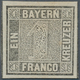 17057 Bayern - Marken Und Briefe: 1849, SCHWARZER EINSER 1 Kreuzer Hellgrauschwarz Von Platte 1 Mit Platte - Sonstige & Ohne Zuordnung