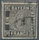 17058 Bayern - Marken Und Briefe: 1849, 1 Kr. Schwarz, Platte 1, Farbfrisch Und Allseits Breitrandig Aus D - Autres & Non Classés