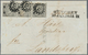 17062 Bayern - Marken Und Briefe: 1849, SCHWARZER EINSER 1 Kr. Schwarz, Platte 1 Im DREIERSTREIFEN Auf Fal - Sonstige & Ohne Zuordnung