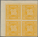 17115 Bayern - Marken Und Briefe: 1850, 18 Kr. Gelborange Als Postfrischer Eckrandviererblock Oben Links, - Other & Unclassified