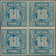 17119 Bayern - Marken Und Briefe: 1862, Probedruck 18 Kr. Postfrischer Viererblock In Blau Statt Orange, F - Other & Unclassified