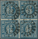 17129 Bayern - Marken Und Briefe: 1862, 6 Kr. Blau Im VIERERBLOCK Mit OMR "32" (Bamberg), Farbfrische Mark - Other & Unclassified