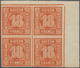 17145 Bayern - Marken Und Briefe: 1862, 18 Kr. In B-Farbe Orangerot Als Ungebrauchter Eckrandviererblock O - Other & Unclassified