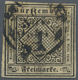 17515 Württemberg - Marken Und Briefe: 1851, 1 Kreuzer Schwarz A. Hellgraugelbem SEIDENPAPIER Entwertet Mi - Other & Unclassified
