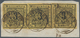 17522 Württemberg - Marken Und Briefe: 1851, Dreimal Ziffern 3 Kr. Schwarz Auf Seltene E-Papierfarbe Ocker - Other & Unclassified