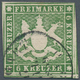 17540 Württemberg - Marken Und Briefe: 1857, Wappen 6 Kr. In B-Farbe Dunkelolivgrün Auf Kartonpapier Mit W - Other & Unclassified