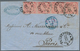 17725 Norddeutscher Bund - Marken Und Briefe: 1869, 3 Kr. Rot (1 Wert Registraturbug) Als Senkrechter 4-er - Sonstige & Ohne Zuordnung