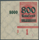18016 Deutsches Reich - Inflation: 800 T. A. 500 Ungezähnter Probedruck In Rot Aus Der Linken Unteren Boge - Covers & Documents
