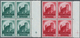 18143 Deutsches Reich - 3. Reich: 1934, 6 Pfg. Und 12 Pfg. Reichsparteitag, Taufrische Luxusrand-Viererblo - Unused Stamps