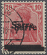18928 Deutsche Abstimmungsgebiete: Saargebiet: 1920, Freimarke Germania 10 Pfg. Lebhaft- Bis Dunkelkarminr - Other & Unclassified