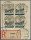 19066 Danzig: 1920, Kleiner Innendienst 2 (Pf), Perfekt Zentrierter Luxus-Viererblock Vom Linken Seitenran - Other & Unclassified