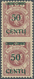 19141 Memel: 1923: 50 C Auf 500 Mk, Senkrechtes Paar, Mitte Ungezähnt, Postfrisches Qualitätsstück, Signie - Klaipeda 1923