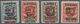 19169 Memel: 1923, 10 C. Auf 25 M. Auf 5 C. Bis 60 C. Auf 50 M. Auf 25. C., Kpl. Satz Postfrisch, Mi-Nr. 2 - Memelgebiet 1923