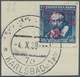 19180 Sudetenland - Karlsbad: 1938, Freimarke 40 H Blau Mit DOPPELTEM Aufdruck Auf Sauberem Briefstück Mit - Sudetenland