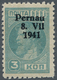 19351 Dt. Besetzung II WK - Estland - Pernau (Pärnu): 1941, "3 Kop. Mit Aufdruck-Plattenfehler 7941 Statt - Occupation 1938-45