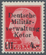 19446 Dt. Besetzung II WK - Kotor: 1944, 4 L. Auf 20 C. Rot Mit Aufdruckfehler "n Statt U In Deutsche", Po - Occupation 1938-45