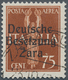 19560 Dt. Besetzung II WK - Zara: 1943, 75 C POSTA AERA Mit Aufdruck ''Deutsche Besetzung Zara'' In Type I, - Occupation 1938-45