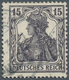 19585 Kriegs- Und Propagandafälschungen: 1917, Britische Kriegspostfälschung WK I, 15 Pfg "Germania" Grauv - Other & Unclassified