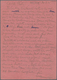 19644 Feldpost 2. Weltkrieg: 1945, Ostpreussen Feldpost-Vordruckkarte Auf Lachsrotem Karton Mit Normstempe - Other & Unclassified