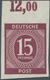 19778 Alliierte Besetzung - Gemeinschaftsausgaben: 1946, Ziffer 15 Pfg. Bräunlichlila, Ungezähntes Oberran - Sonstige & Ohne Zuordnung