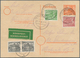 20635 Berlin - Postschnelldienst: 1954, Ganzsache 8 Pfennig P 12I Mit Zusatzfrankatur 2 X 1, 10 Und 60 Pfe - Covers & Documents