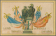 Delcampe - 21160 Ansichtskarten: Propaganda: 1944, Frankreich, Serie Von Sieben Farbigen Anti-Deutschen Propagandakar - Political Parties & Elections
