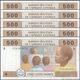 TWN - GABON (C.A.S.) 406Ac6 - 500 Francs 2002 (2015) DEALERS LOT X 5 UNC - Gabon