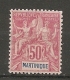 MARTINIQUE -  Yv. N° 41  (*)  50c  Rose    Cote  50 Euro  TBE  2 Scans - Unused Stamps