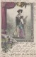 Vignes Vin Champagne - Femme - Fritz Leyde Allemagne - Eventail - Postmarked Berlin 1901 - Weinberge