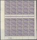 29709 Frankreich: 1925, MERSON, 3fr. Violet/blue, Complete Sheet Of 75 Stamps (multiple Foldings), Unmount - Gebruikt