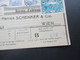 Türkei 1919 Paketkarte Schöne Frankatur! Noyaux D'abricots Schenker & Cie In Wien. Transit. Albert Jossue Constantinople - Lettres & Documents