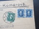 Tschechoslowakei 1926 Einschreiben Komarov Okr. Horovice 90. Mestsky Urad V Komarove. Okres Horovice - Brieven En Documenten