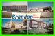 BRANDON, MANITOBA - 4 MULTIVUES - GENERAL HOSPITAL, FLYING CLUB, COLLEGE, EARL OXFORD JUNIOR HIGH - D. W. FRIESEN &amp;  - Brandon