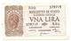 1944 - ITALIA Luogotenenza - Banconota LIRE 1 DiCristina Cavallaro Parisi - Italia – 1 Lira