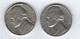 Lot De 2 Pièces Five Cents US 1959 Et 1976 - 1938-…: Jefferson